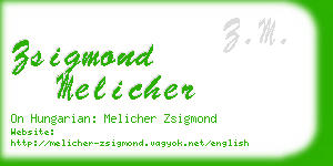 zsigmond melicher business card